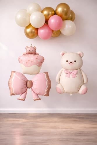 Alternative view of Baby Shower Retro Ayıcık Temalı Kız Bebek Kutlama Seti