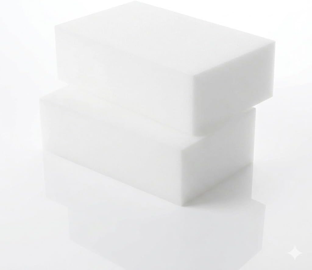 - Melamin Sihirli Sünger, Çizik ve Yazı Silici Sünger, Duvar Temizleme Süngeri, Silgi Sünger Büyük Boy 12x7x3 cm - 2 Adet