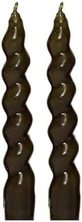 Yılbaşı 2'li Twirl Glow Siyah Şamdan Mum Seti (18 cm)