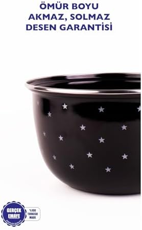 Star Emaye Yıldız Desenli Karıştırma Kabı 24Cm - 4Lt (Ocakta-Fırında Kullanılabilir)