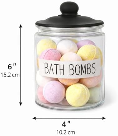 Alternative view of 1,8 L Cam Deterjanlık Kavanoz – Amber Renk, Kapaklı “BATH BOMBS” Saklama Kabı, Çamaşır Deterjan Kapsülü ve Pod Düzenleyici