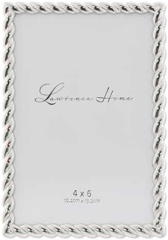 710046 Silver Metal Rope Picture Frame, 10cm by 15cm