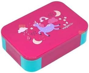 900ml Lunchbox Tek Katlı 2 Bölmeli PP Plastik Çocuk Sefer Tası Yemek Kutusu (Pembe)