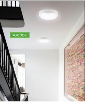 Alternative view of Banyo Tavan Lambası Artos 20w Yuvarlak Beyaz Balkon Lambası 6400k Beyaz Led Işık Teras Duvar Lambası (Beyaz)