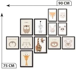 Alternative view of 12 Parça Dekoratif Mdf Tablo Seti Çerçeve Görünümlü DKJ046