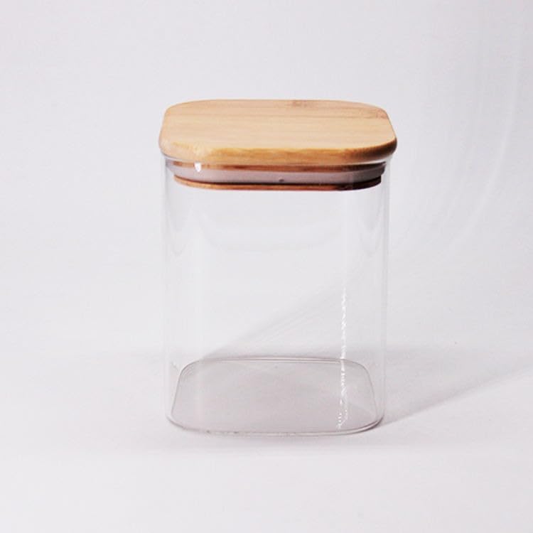 900ml Sızdırmaz Vakumlu Bambu Kapaklı Borosilikat Cam Kavanoz – Hava Geçirmez & Dayanıklı Gıda Saklama Kabı (10cm x 13cm) - Görsel 2