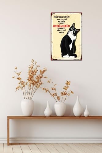 Alternative view of Kuşe Kağıt Duvar Posteri Kedilerin Sadece Köleleri Olur Retro Vintage Drtr0033