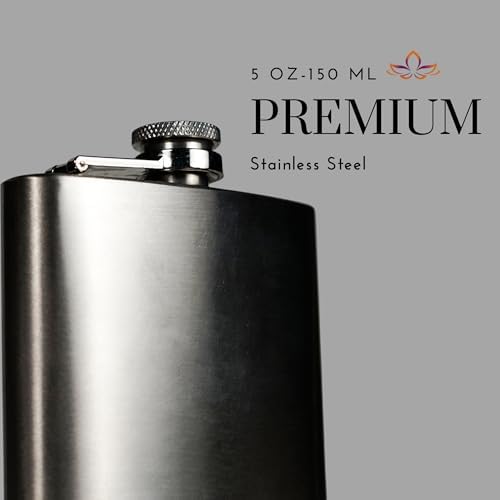 Perlotus 5 Oz 150 cc Cep Tipi Vidalı Kapak Çelik Konyak Viski İçki Matarası(Hunili) - Görsel 2