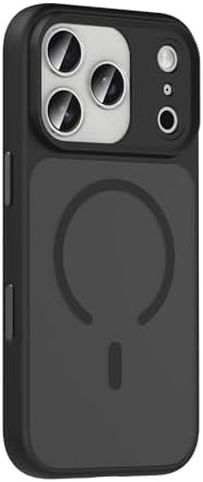 Senon Apple iPhone 17 Pro İçin Kılıf Mat Arka Yüzey Magsafe Uyumlu Şarj Özellikli Zore Flet M-safe Kapak (Siyah)