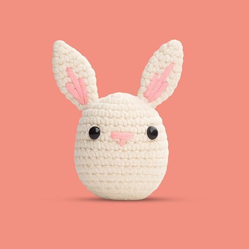 Alternative view of The Gookie Amigurumi Tavşan Örgü Seti, Başlangıç Seviyesi, Beyaz Pamuklu İplik, Video Eğitimli, Tığ ve İğne Dahil, El Yapımı Oyuncak