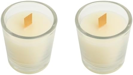 Tarçın Kokulu Soya Mum Seti, Ahşap Fitil, 2’li Cam Bardak Mum, 40 ml, Dekoratif & Hediyelik