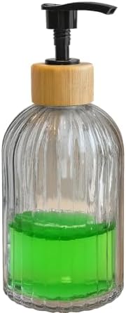 Alternative view of Zbern Cam Sıvı Sabunluk – Doğal Bambu Başlıklı | Şeffaf Cam Gövde | Banyo, Mutfak ve Lavabo Üstü Kullanım için Modern Pompalı Sabun Dispenseri 300 ML