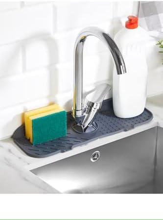 Alternative view of Elastik Musluk Mat Su Tutucu Düzenleyici Silikon Kaydırmaz Mutfak Banyo Lavabo Tezgah Üstü Matı