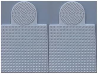 Alternative view of Hdg 2 Adet Ütü Ile Yapışan Boncuk Dizme Tablası Büyük Boy - Kare : 15,5 Cm - Daire : 8,5 Cm - Beyaz Renk