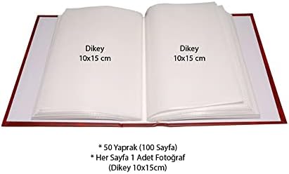 10x15cm 100 Fotoğraf Kapasiteli Ciltbezli Lüks Fotoğraf Albümü (BORDO)