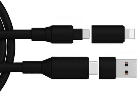 Alternative view of 4 in 1 Usb-A+Type-C to Type-C+Lightning İle Uyumlu Süper Hızlı Şarj ve Data Kablosu Siyah(YK-K347, 4 in 1)