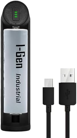 I-Gen Batteries G101 2000mAh Şarj Edilebilir Pil + Tekli Şarj Cihazı Seti (18x65mm - 3.7 - Düz Kafa)