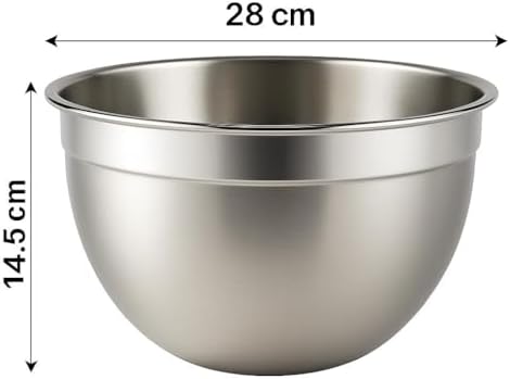 Alternative view of 304 Paslanmaz Çelik Karıştırma ve Mikser Kasesi - 28 cm x 14.5 cm | Çok Amaçlı, Dayanıklı, Bulaşık Makinesine Uygun