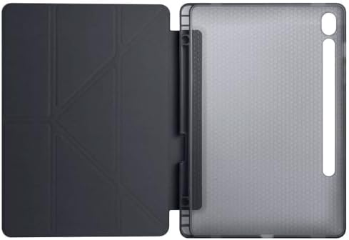 Alternative view of Honor Pad X9 ile uyumlu 11.5 inç Kılıf Kalem Koyma Bölmeli Stand Olan Uyku Modlu Suni Deri, Yarı transparan Silikon Arka Yüzey ergonomik yapılı, Attravtive Smart Cover Siyah