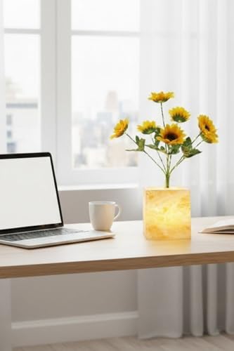 Işıklı Yapay Çiçek, Sarı Ayçiçeği LED Dekoratif Bitki, Masaüstü Aydınlatmalı Süs Bitkisi, Ev ve Ofis Dekorasyonu