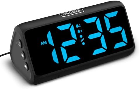 Alternative view of Netzu Derin uykular için yüksek sesli çalar saat, LED ekranlı, çift alarm, 5 parlaklık kısıcı, 4 ses seviyesi, kapatma hafızası, çalar saat, komodin, çocuklar, gençler, yaşlılar ve ağır uyuyanlar için