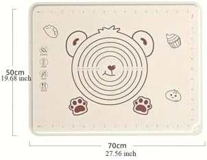 Büyük Boy Silikon Hamur Açma Matı, Krem Rengi, 50x70 cm, Yapışmaz ve Kaymaz Yüzey - 550 Gram