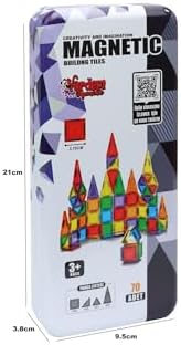 Alternative view of Solira Store - 70 Parça Mini Manyetik Blok Seti 3.75 cm Güçlü Mıknatıslı Renkli 3D Yapı Oyuncak STEM Eğitici Zeka Geliştirici