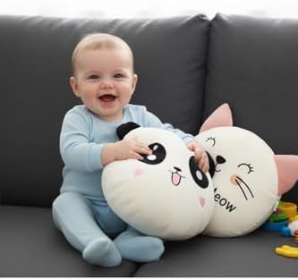 Alternative view of Sozzy Toys Sevimli Peluş Panda ve Kedi Yastık Seti, Beyaz, Unisex