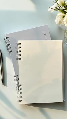 Alternative view of Fark Tanıtım Spiralli 80 Yaprak Çizgisiz A5 Defter, Not Defteri, Okul Defteri, 4 Farklı Renk Seçeneği (01 Light Grey)
