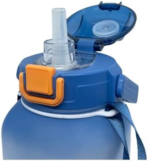 Alternative view of 1100ml Pipetli/Pipetsiz Kullanım Sevimli Hayvanlar Desenli Kulplu Askılı Tritan Su Matara (Lacivert)
