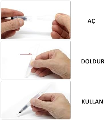 SU HAZNELİ SULU BOYA FIRÇASI 6'LI PAKET - Görsel 3