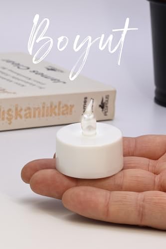24 Adet Led Mum Tealight Mini Dumansız Pilli Alevli Dekoratif Yapay Mum Işıldak Beyaz 1036-2 - Görsel 3