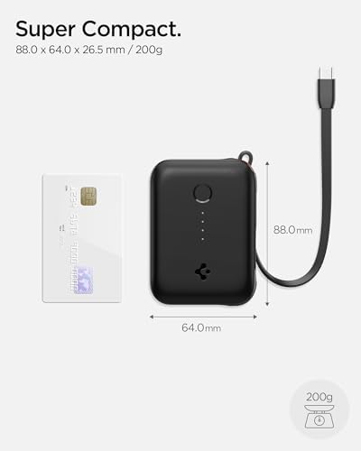Alternative view of 10000 mAh Ultra Mini 30W USB-C + USB-A Giriş/Çıkış Hızlı Şarj 3 Portlu Powerbank/Type-C Dahili Kablolu Taşınabilir Şarj Cihazı EA3010BT Black - ABA09023