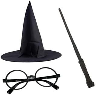 Harry Potter Şapkası Gözlük Ve Asa Cosplay Parti Doğum Günü Cadılar Bayramı Seti 1450
