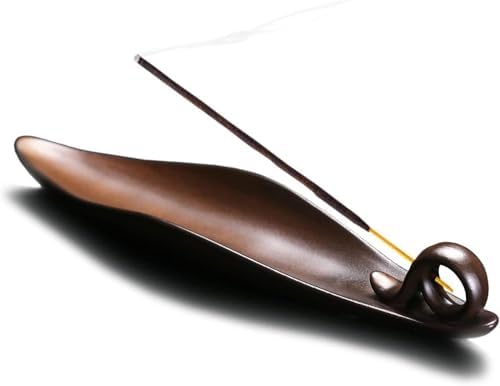 Alternative view of Xspring Tütsü Rafı, 22.7cm Uzunluk Kahverengi Tütsü Rafı, 3 Delikli, Dayanıklı Seramik Tütsü Tutucu, Altında Kaydırmaz Taban, Tezgah, Ev, Ofis ve Yoga İçin Uygun
