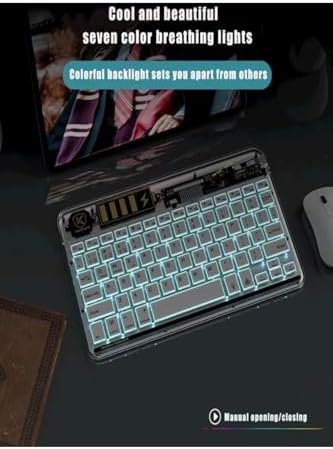 Alternative view of ZR612 Taşınabilir Ultra İnce iPad Tablet Laptop Uyumlu RGB Işıklı Şeffaf Bluetooth Klavye