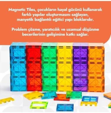 Alternative view of Circle Toys Magnetic Tiles Manyetik Yapı Blokları 36 Parça 3D Steam Eğitici Çocuk Oyuncağı ve Inşa Seti