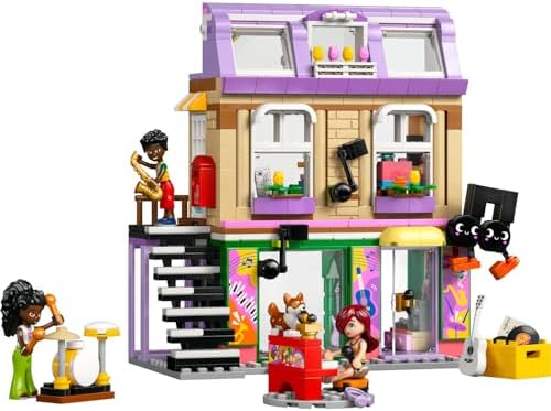 Müzik Mağazası ve Daire 42653-7 Yaş ve Üzeri Çocuklar için 3 Mini Bebek İçeren Yaratıcı Oyuncak Yapım Seti, Doğum Günü Hediyesi, Özel Gün Hediye Fikri (483 Parça) - Görsel 3