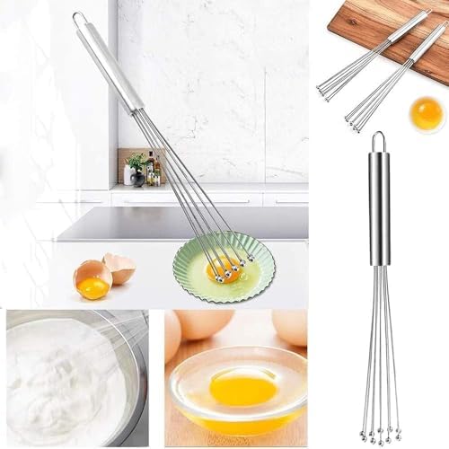 Alternative view of Paslanmaz Çelik Boncuk Çırpıcı – Ergonomik Tasarım, Dayanıklı ve Pratik Mutfak Çırpma Teli, Yumurta, Süt, Krema, Sos, Hamur Karıştırıcı, Profesyonel ve Ev Kullanımı İçin (30 Cm)