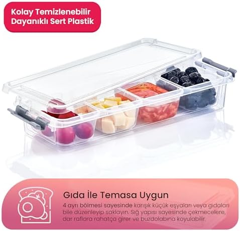 Alternative view of Grand 4 Bölmeli Organizer – Çekmece Dostu, Gıda Temasına Uygun ve Pratik Saklama (Beyaz)