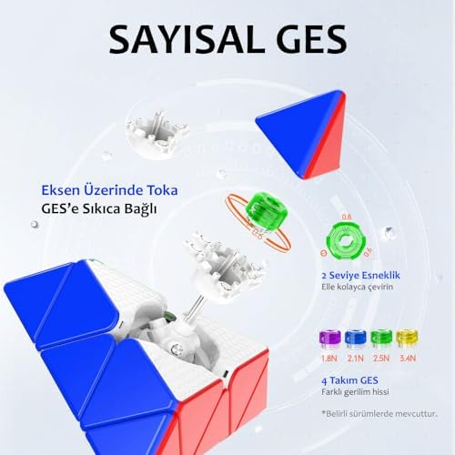 GAN Pyraminx Standard 36 Mıknatıslı Hızlı Piramit Rubik Küp Zeka Küpü Çıkartmasız TR Resmi Satıcısı - Görsel 3