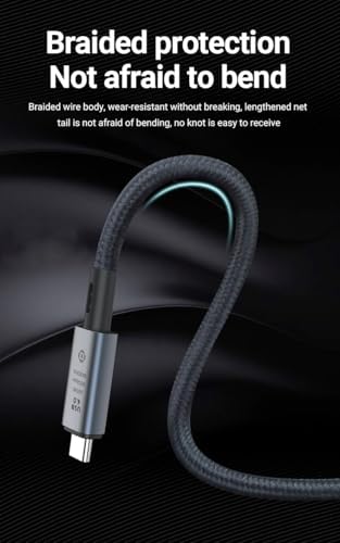 ZR848 240W USB 4.0 40GBPS 8k Thunderbolt Görüntü Aktarım ve Hızlı Şarj Kablosu 0,5 Metre
