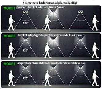 Alternative view of Güneş Enerjili Lamba Led Sokak Dış Ortam Solar Bahçe Aydınlatması Su Geçirmez Sensörlü (100 Led)