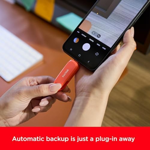 Android için 128 GB Telefon Sürücüsü - Akıllı Telefonlar, Tabletler ve Bilgisayarlar için 2'si 1 Arada USB - USB Tip-C ve Tip A Konnektörlü Başparmak Sürücü - SDDDC6-128G-G46 - Görsel 3