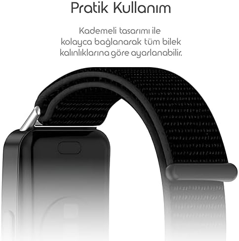 Band 10-9-8 ile Uyumlu Hasırlı Kumaş Kordon Terleme Yapmayan Cildi Tahriş Etmeyen Nefes Alabilir Yapılı Kademeli Cırt Cırt Tasarımlı Deformasyona Dayanıklı Rahat Kayış