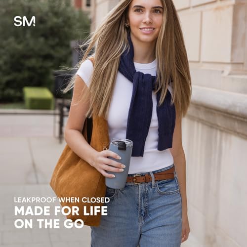 Simple Modern Kapaklı Seyahat Kahve Kupası Bardak | Yeniden Kullanılabilir Yalıtımlı Paslanmaz Çelik Soğuk Demleme Buzlu Kahve Fincanı Termos | Kadın Erkek Ona Hediyeler | Voyager Koleksiyonu | 12 oz