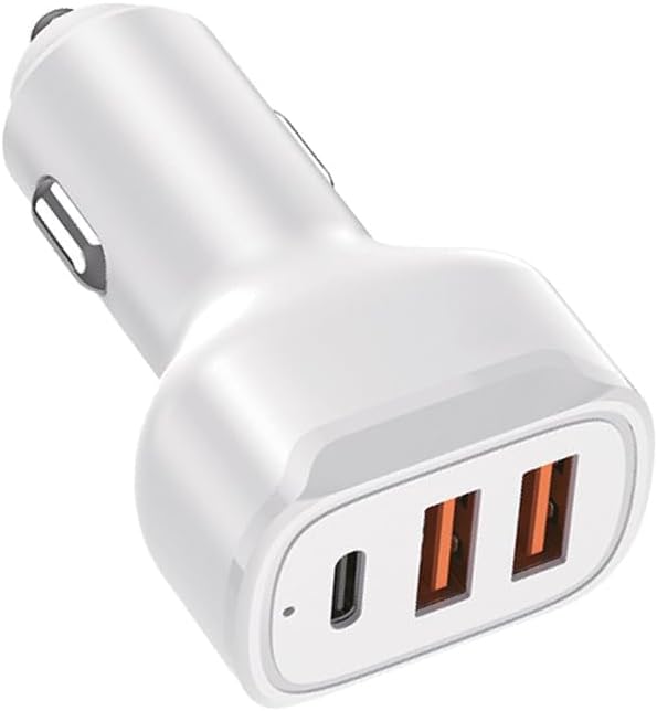 Alternative view of 100W Ultra Hızlı TURBO Araç Şarj Başlığı – 2 USB + 1 PD (Beyaz)