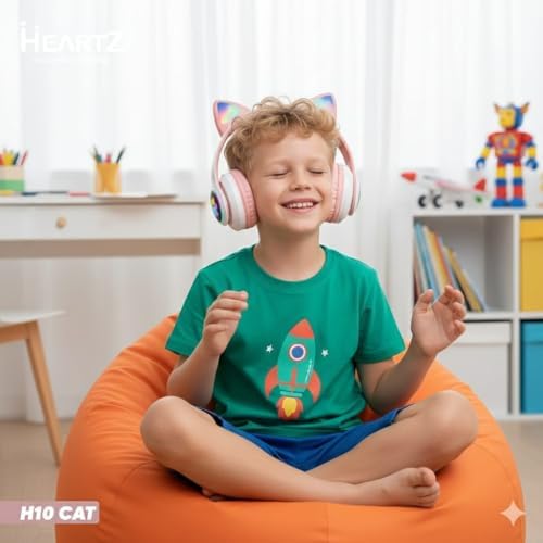 Alternative view of H10 CAT KEDİLİ LED IŞIKLI KAFAÜSTÜ BLUETOOTH KULAKLIK (TOZ PEMBE)