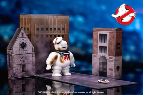 Jada Toys Nano Scene Ghostbusters Stay Puft Marshmallow Man Figür, 15 cm, Ecto-1 Araç ile