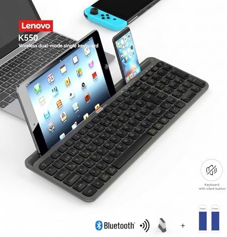 Alternative view of K550 Dual-Mode Kablosuz Klavye - Bluetooth + 2.4GHz, Entegre Tablet ve Telefon Standlı, Sessiz Tuşlar, Q Türkçe, Siyah